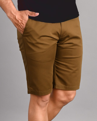 FUBAR Solid Men Khaki Regular Shorts