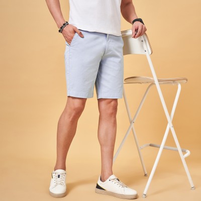 Byford by Pantaloons Solid Men Light Blue Basic Shorts