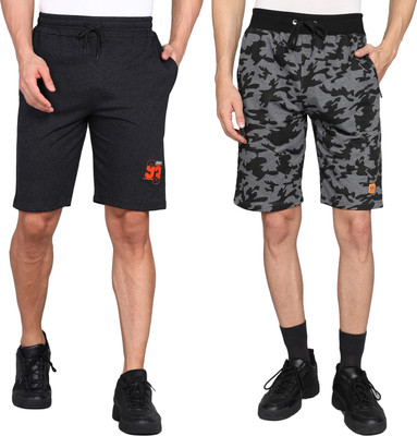 GYRFALCON Military Camouflage Men Black Casual Shorts