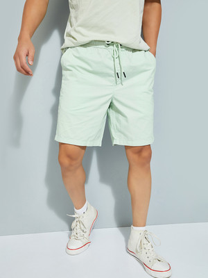 MAX Solid Men Light Green Regular Shorts