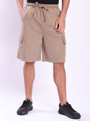 Bene Kleed Solid Men Brown Cargo Shorts