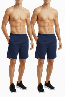 VS Tex Solid Men Black Sports Shorts