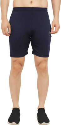 DIHOX Solid Men Blue Basic Shorts
