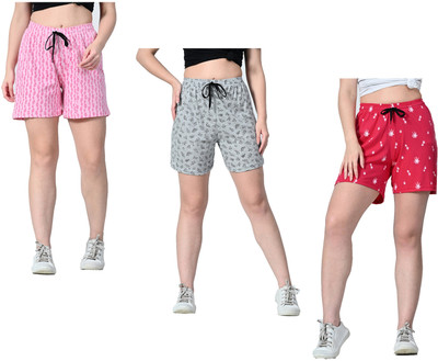 IndiWeaves Printed Women Multicolor Regular Shorts