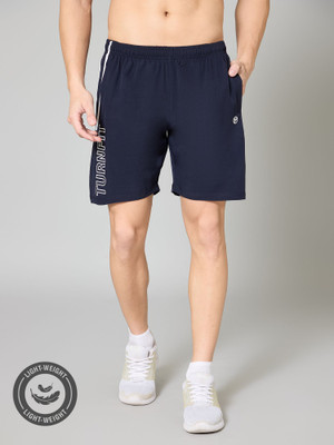 Turnfit Printed Men Dark Blue Running Shorts