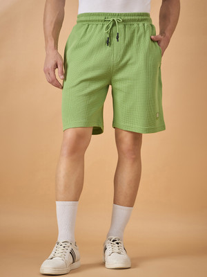 Club York Solid Men Green Casual Shorts