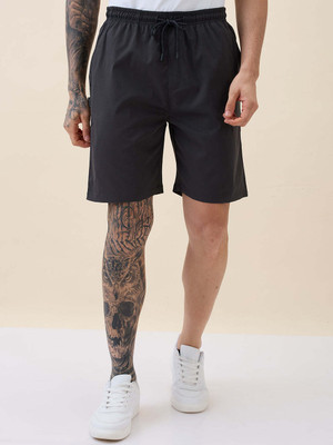 Status Quo Solid Men Dark Grey Regular Shorts