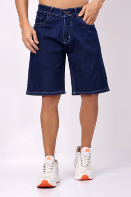 PRJ IN STYLE Solid Men Denim Dark Blue Denim Shorts
