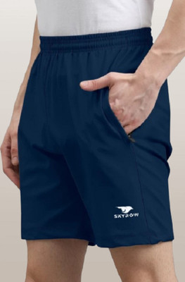 skyrow Printed Men Dark Blue Regular Shorts
