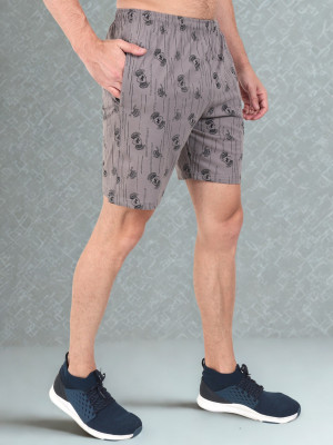 Zeffit Printed Men Silver Bermuda Shorts