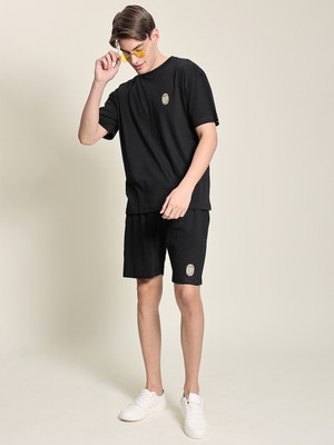 Bene Kleed Solid Men Black Casual Shorts
