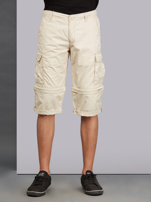 bEEVEE Solid Men Beige Cargo Shorts