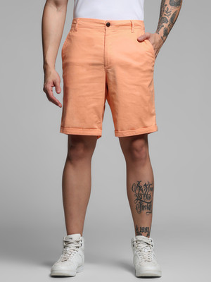 JACK & JONES Solid Men Orange Chino Shorts