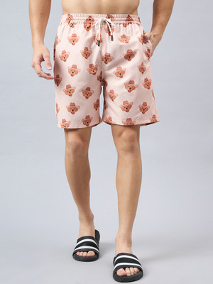 Style Quotient Printed Men Beige Beach Shorts