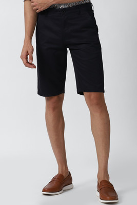 PETER ENGLAND Solid Men Black Regular Shorts