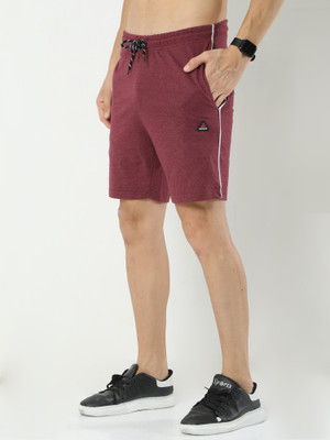 ARDEUR Self Design Men Maroon Basic Shorts