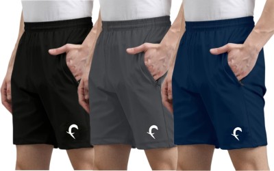 Flicfol Solid Men Multicolor Sports Shorts, Basic Shorts, Regular Shorts