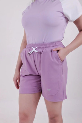The Falcon Sports Solid Women Purple Regular Shorts