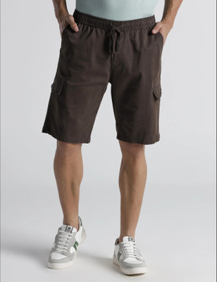 WROGN Solid Men Brown Casual Shorts