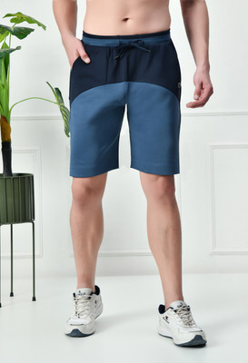 BILDOS Solid Men Blue Regular Shorts