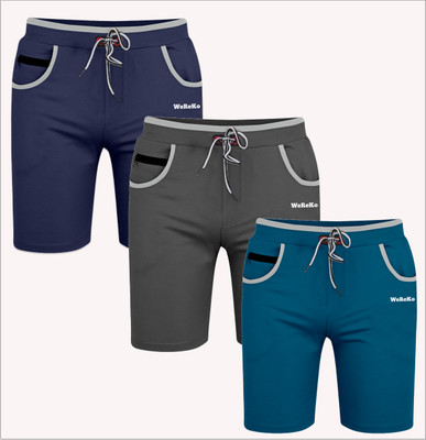 VINTHON Self Design Men Dark Blue, Dark Grey, Light Blue Regular Shorts