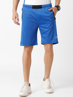 WROGN Solid Men Blue Casual Shorts