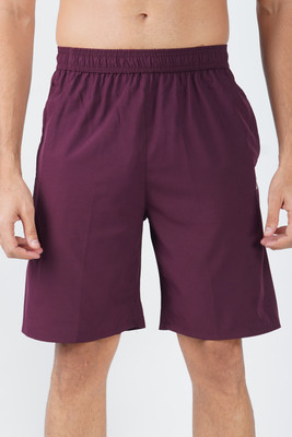 GOTO Solid Men Maroon Casual Shorts