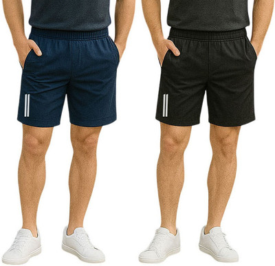 Fabc Solid Men Black Basic Shorts
