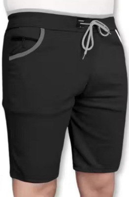 Tapicreation Solid Men Reversible Black Basic Shorts