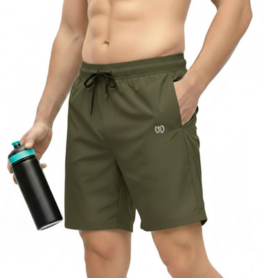 KWINGS Solid Men Dark Green Sports Shorts