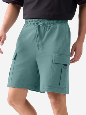 The Souled Store Solid Men Green Cargo Shorts