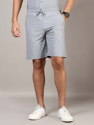 V-MART Self Design Men Grey Casual Shorts