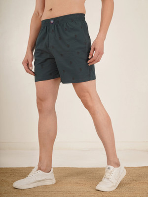 DRESS.COM Printed Men Dark Green Boxer Shorts