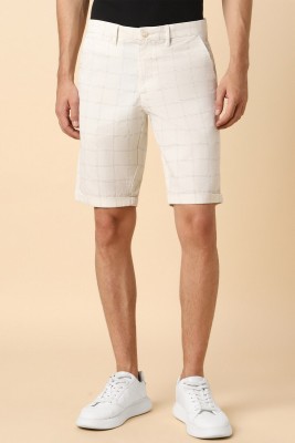 Allen Solly Checkered Men Beige Regular Shorts