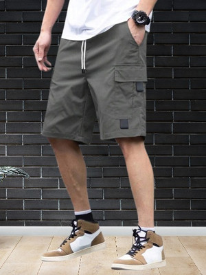 TYRELL Solid Men Dark Grey Cargo Shorts