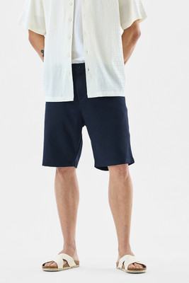 Snitch Solid Men Dark Blue Casual Shorts