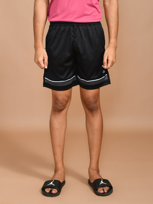 SKYKNIT Color Block Men Black Sports Shorts