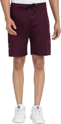 ABZJOGG Self Design Men Maroon Sports Shorts