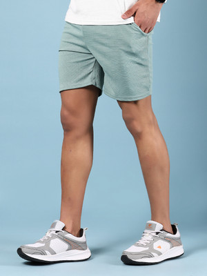 V-MART Self Design Men Light Green Regular Shorts