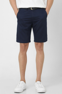 PETER ENGLAND Solid Men Dark Blue Regular Shorts