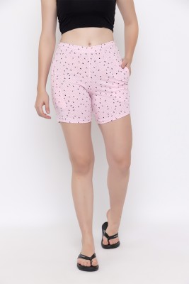 Cheribell Printed Women Pink Casual Shorts