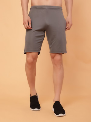 Datalact Solid Men Grey Casual Shorts