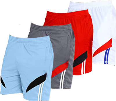 Dia A Dia Solid Men Light Blue, Grey, Red, White Sports Shorts
