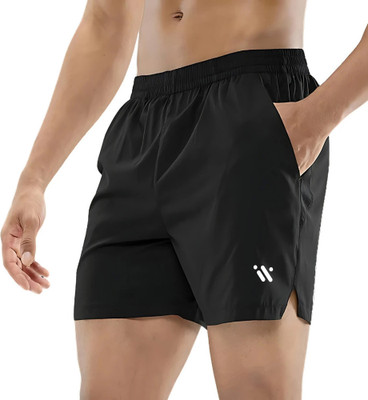 KVDEV Solid Men Black Sports Shorts, Baggy Shorts, Basic Shorts, Beach Shorts, Gym Shorts