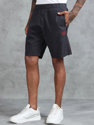 bEEVEE Solid Men Grey Regular Shorts