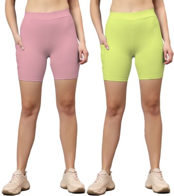 DIAZ Solid Women Multicolor Cycling Shorts