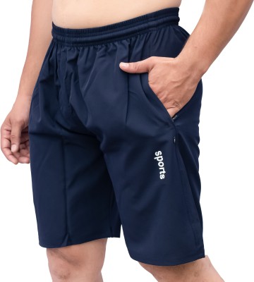 RoopGarments Solid Men Blue Gym Shorts