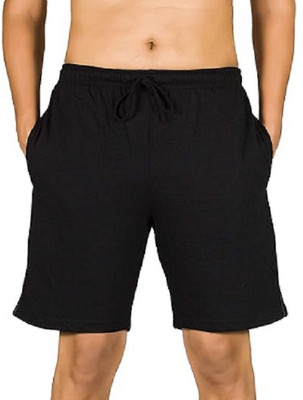 ONE STREET Solid Men Black Casual Shorts