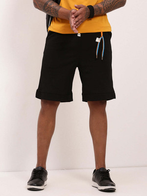 SHOWOFFFF Solid Men Black Regular Shorts