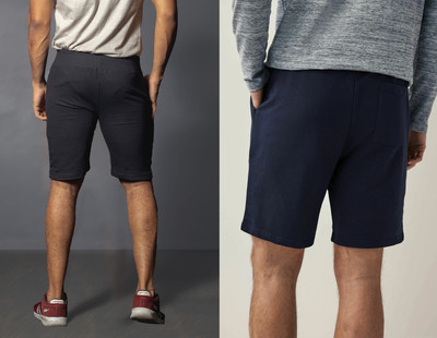 Moda Rapido Solid Men Dark Blue, Black Regular Shorts